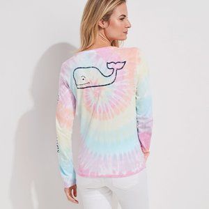 Vineyard Vines Tie Dye Long Sleeved Whale T Shirt Top